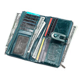RFID Wallet Women Leather High Cow Leather Long Womens Wallets Ladies Clutch