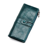 RFID Wallet Women Leather High Cow Leather Long Womens Wallets Ladies Clutch