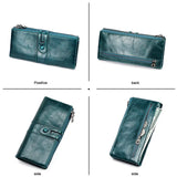 RFID Wallet Women Leather High Cow Leather Long Womens Wallets Ladies Clutch