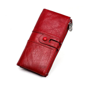 RFID Wallet Women Leather High Cow Leather Long Womens Wallets Ladies Clutch