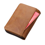 RFID Leather Men's Purse Crazy Horse Zipper Bag