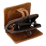 RFID Leather Men's Purse Crazy Horse Zipper Bag