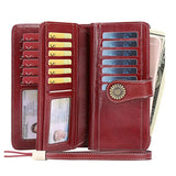 RFID Long Zipper Leather Women's Wallet Large Capacity
