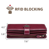 RFID Long Zipper Leather Women's Wallet Large Capacity