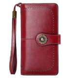 RFID Long Zipper Leather Women's Wallet Large Capacity