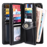 RFID Leather Women's Long Zipper Wallet Large Capacity Handbag