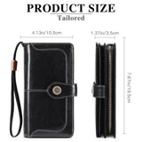 RFID Leather Women's Long Zipper Wallet Large Capacity Handbag