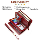RFID Long Zipper Leather Women's Wallet Large Capacity