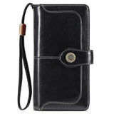 RFID Leather Women's Long Zipper Wallet Large Capacity Handbag