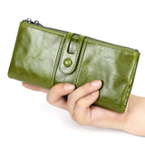 RFID Women's Leather Wallet Long Zero Wallet