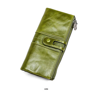RFID Women's Leather Wallet Long Zero Wallet