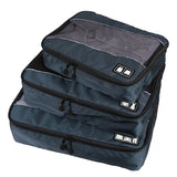3Pcs Travel Luggage Packing Cubes Set Mesh Storage Bags Waterproof