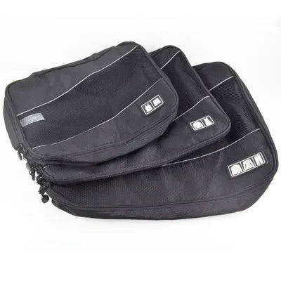 3Pcs Travel Luggage Packing Cubes Set Mesh Storage Bags Waterproof