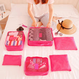 6pcs/set Waterproof Travel Organizer Bag Packing Project Clothes Bags