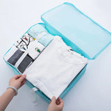 8Pcs Travel Packing Cube Bag Organizer Clothes Mesh Storage Underwear Bra Sock