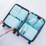 8Pcs Travel Packing Cube Bag Organizer Clothes Mesh Storage Underwear Bra Sock
