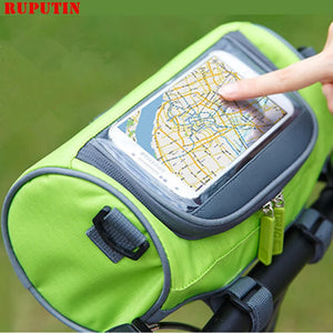 Touch Screen Cycling Phone Bag Front Bicycle Tube Handlebar Cylinder Bag