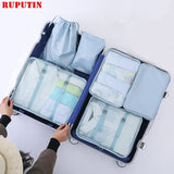 6Pcs/Set Travel Mesh Bag Waterproof Packing Cube Organizer For Clothing