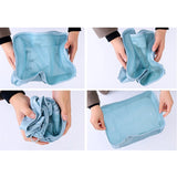 6Pcs/Set Travel Mesh Bag Waterproof Packing Cube Organizer For Clothing