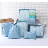 6Pcs/Set Travel Mesh Bag Waterproof Packing Cube Organizer For Clothing