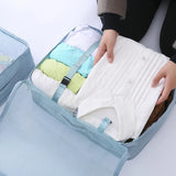 6Pcs/Set Travel Mesh Bag Waterproof Packing Cube Organizer For Clothing