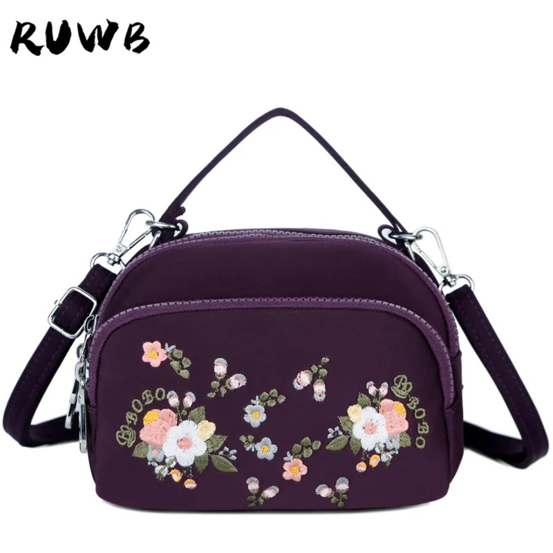 Embroidery Women Messenger Bags Small Shoulder Bag Vintage Crossbody Handbag