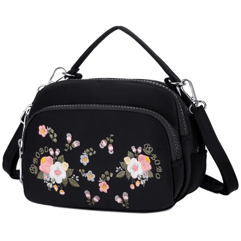 Embroidery Women Messenger Bags Small Shoulder Bag Vintage Crossbody Handbag