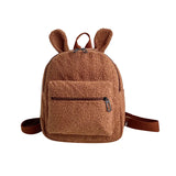 Fluffy Plush Rabbit Backpack with Bunny Ears Zipper