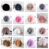 Faux Fur Rabbit Ear Crossbody Bag with Chain