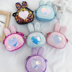Rabbit Ears Kids Sequin Crossbody Bag Girls Princess Shoulder Bag