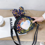 Rabbit Ears Kids Sequin Crossbody Bag Girls Princess Shoulder Bag