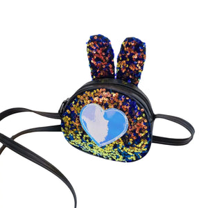 Rabbit Ears Kids Sequin Crossbody Bag Girls Princess Shoulder Bag