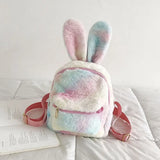 Rabbit's Ears Style Plush Backpack School Girls Knapsack Bag