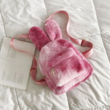 Rabbit's Ears Style Plush Backpack School Girls Knapsack Bag
