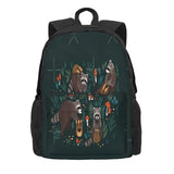 Raccoons Green Backpacks Men's Women's Bags