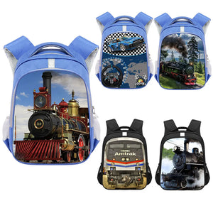 Racing Car Locomotive Backpack School Bags Aircraft Carrier Tank Train Kid Bag