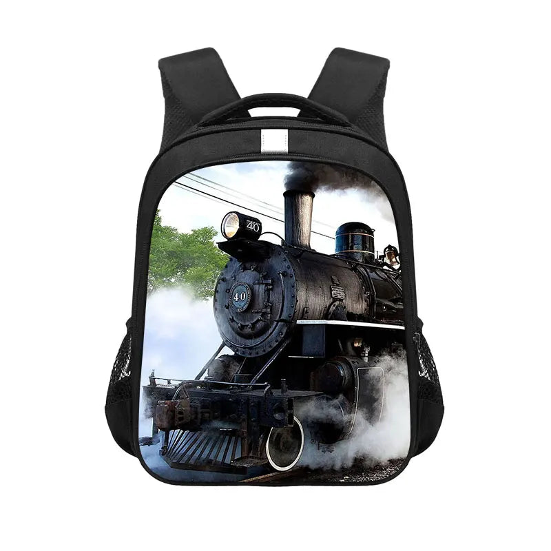 Racing Car Locomotive Backpack School Bags Aircraft Carrier Tank Train Kid Bag