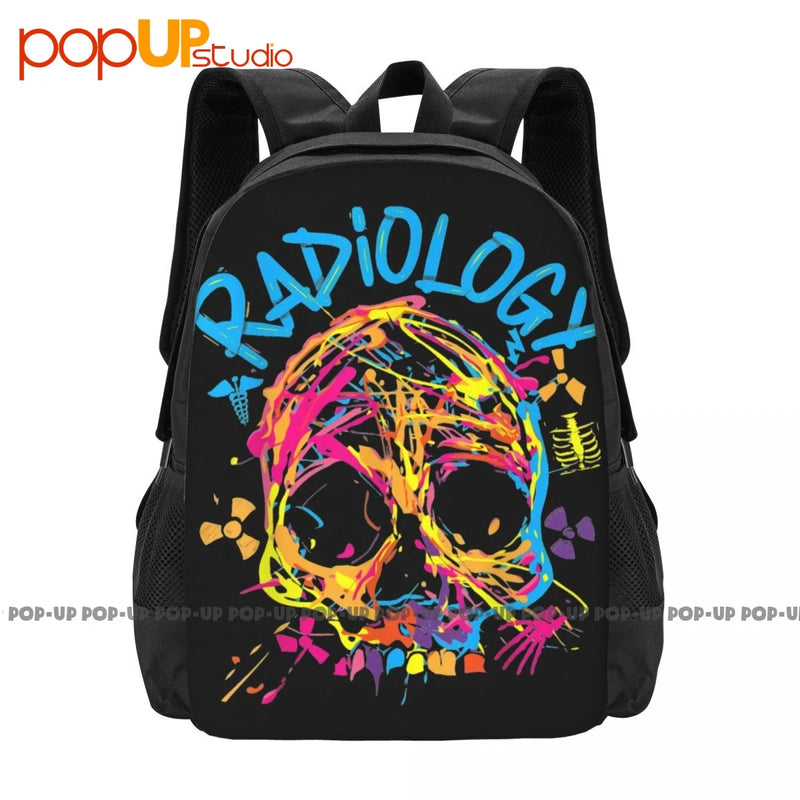 Colorful Skull Radiology Tech Backpack Large Capacity Hot Travel Bag
