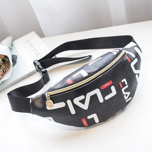 Geometric Belt Bag PU Waist Fanny Pack Waterproof