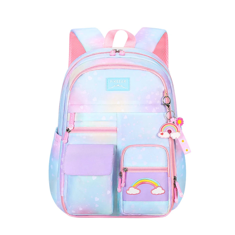 Rainbow Backpack Girls Large Capacity Student Laptop School Bag