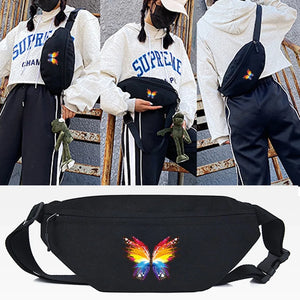Rainbow Butterfly Waist Bag Outdoor Sports Crossbody Shoulder Bag