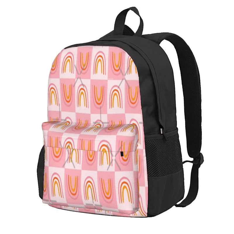 Rainbow Checkered Print Backpacks Men's Women's Children's Backpack