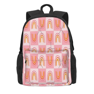 Rainbow Checkered Print Backpacks Men's Women's Children's Backpack
