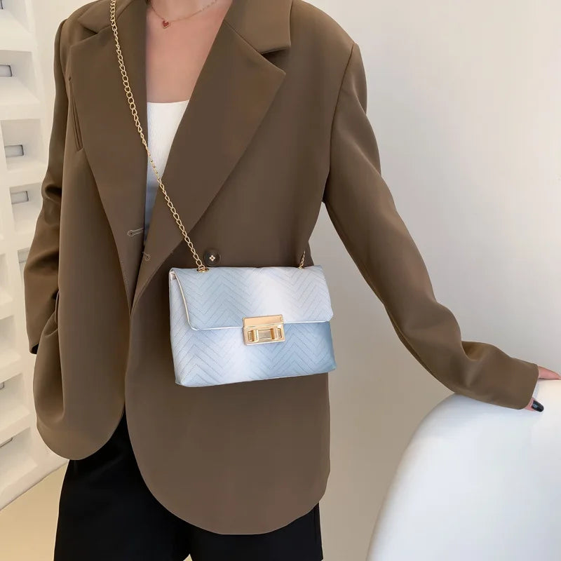 Rainbow Shoulder Bag Women PU Leather Flap Crossbody Satchel Handbag