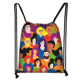 Rainbow Drawstring Bag Love Is Love Printed School Bag LGbt Gay Lesbian Backpack