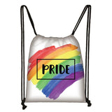 Rainbow Drawstring Bag Love Is Love Printed School Bag LGbt Gay Lesbian Backpack