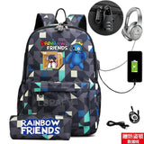 Rainbow Backpack School Student Canvas Backpack Waterproof
