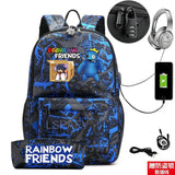 Rainbow Backpack School Student Canvas Backpack Waterproof
