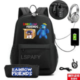Rainbow Backpack School Student Canvas Backpack Waterproof