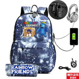 Rainbow Backpack School Student Canvas Backpack Waterproof
